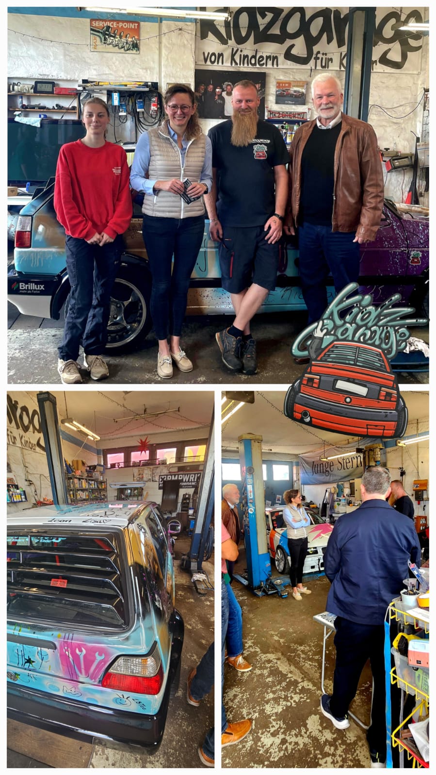Hanka Mittelstädt im Gespräch mit den Mitarbeitern der Kidzsgarage aus Brüssow
